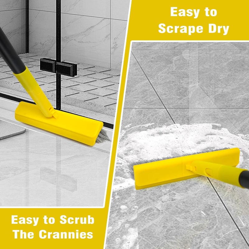 DALIPER 2 in 1 Grout Brush with 49.6" Long Handle, Swivel Grout Cleaning Brush V-Shape Grout Line Scrubber, 180°Rotatable Shower Tile Scrub with Stiff Bristle for Deep Cleaning Shower and Corner - Image 4